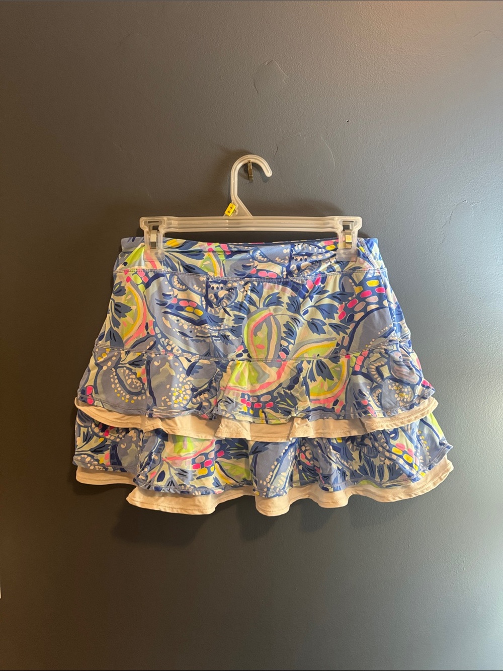Blue Floral Ruffled Mini Skort
